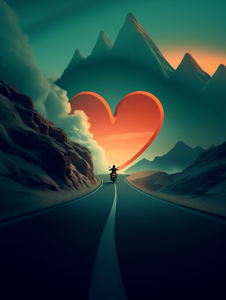 Love, birthday  and valentines motorbike Greeting card for motorbikers - Image 2