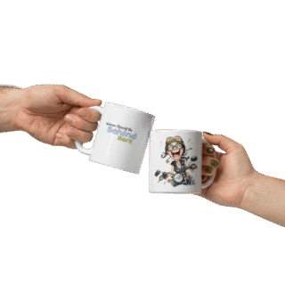 Women should be behind bars White glossy mug for motorbiker