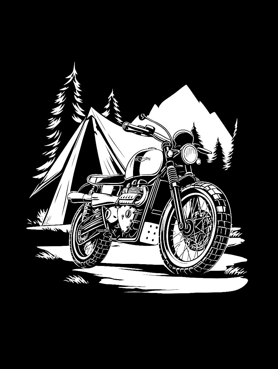 Triumph Scrambler Camping Adventure motorbike Men's Tank Top for motorbiker - Image 2