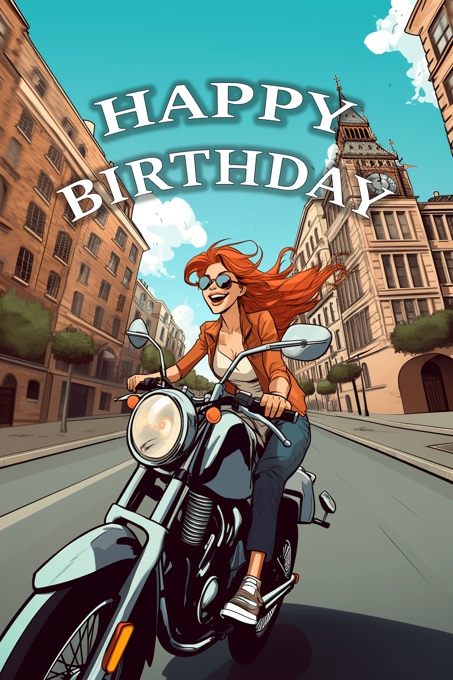 Female motorbiker birthday Greeting card for motorbiker - Image 2