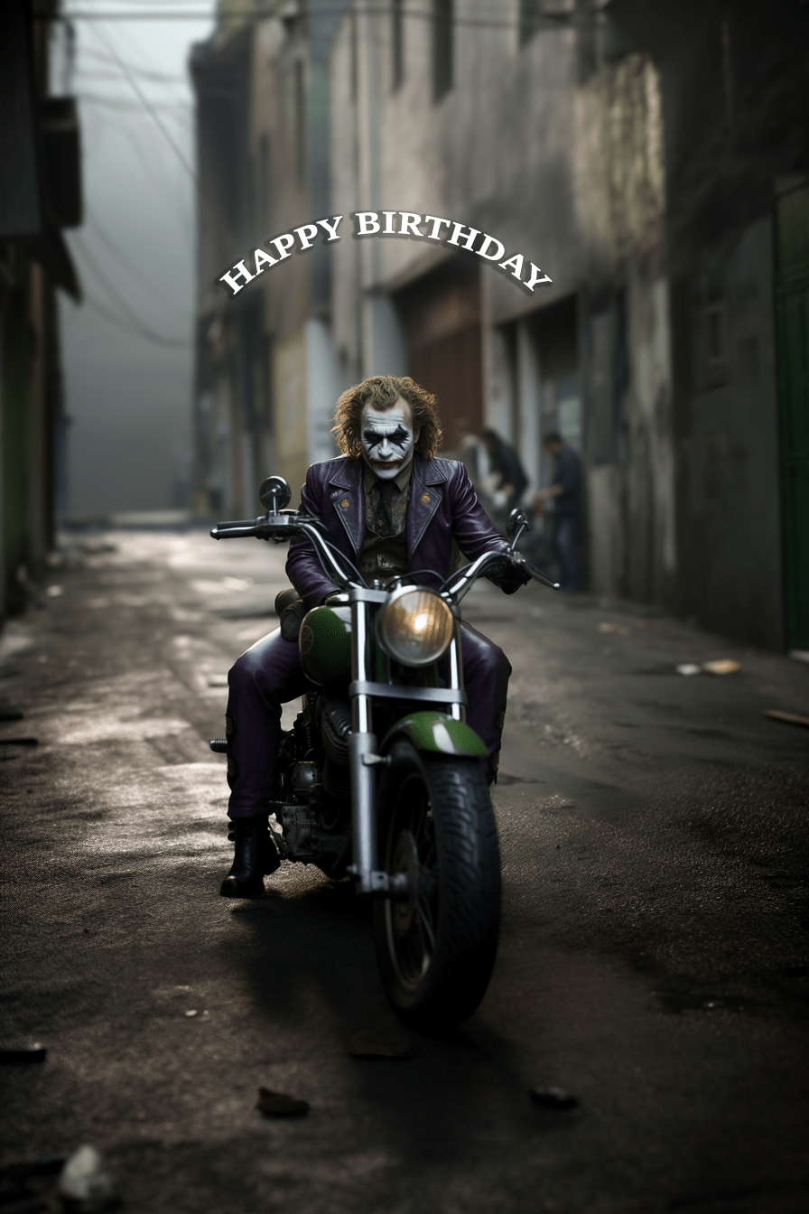Joker motorbiker from batman franchise motorbike Greeting card - Image 2
