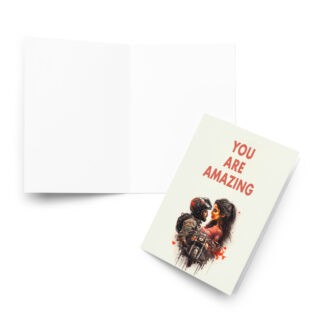 Valentines or love Greeting card for motorbiker