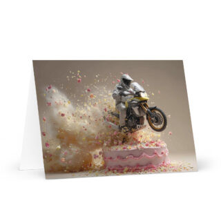 Happy Birthday cake smash motorbike Greeting card for motorbiker