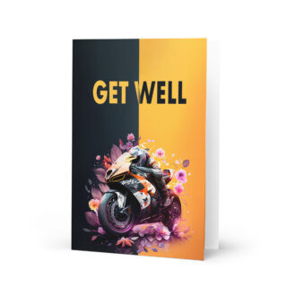 Get Well motorbiker Greeting card for motorbiker