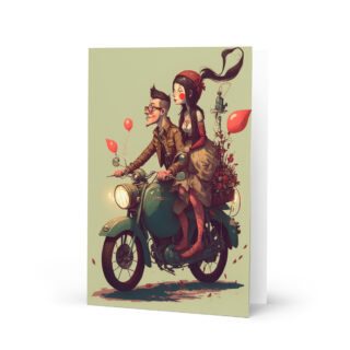 Valentine motorbike Greeting card for motorbiker