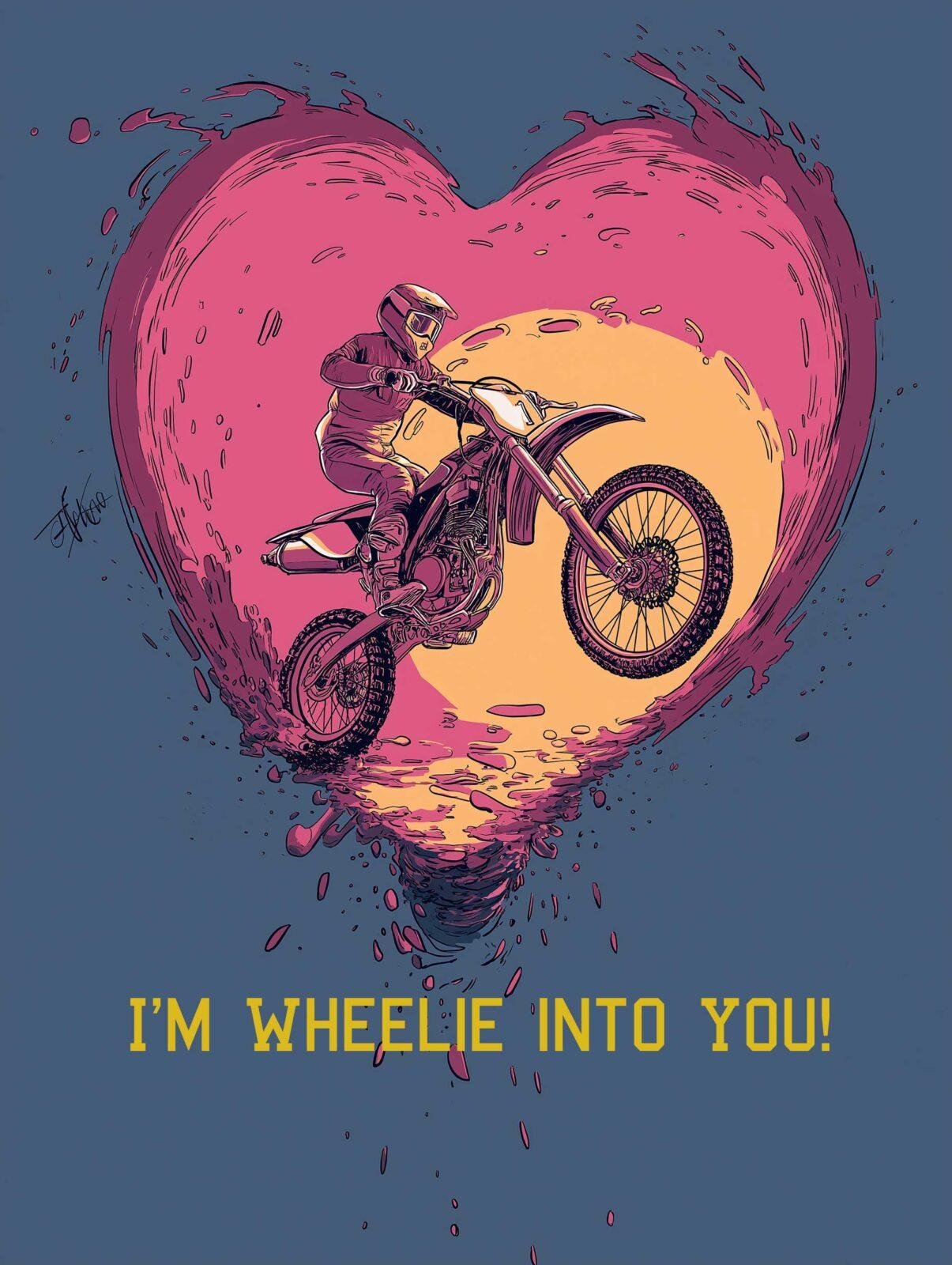 Valentines greeting card for a motorbiker - Image 2