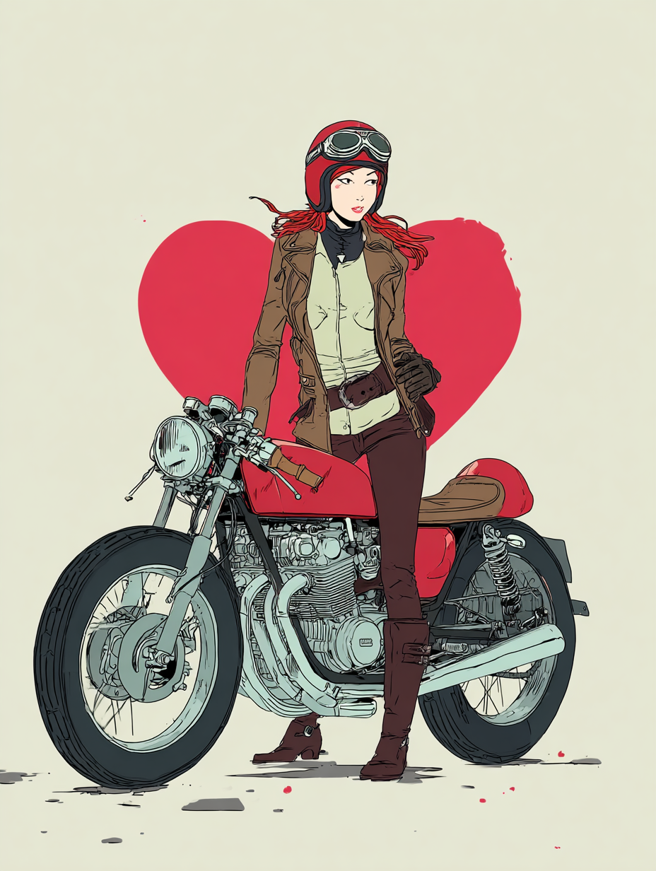 motorbiker valentines Greeting card on a motorbike - Image 2