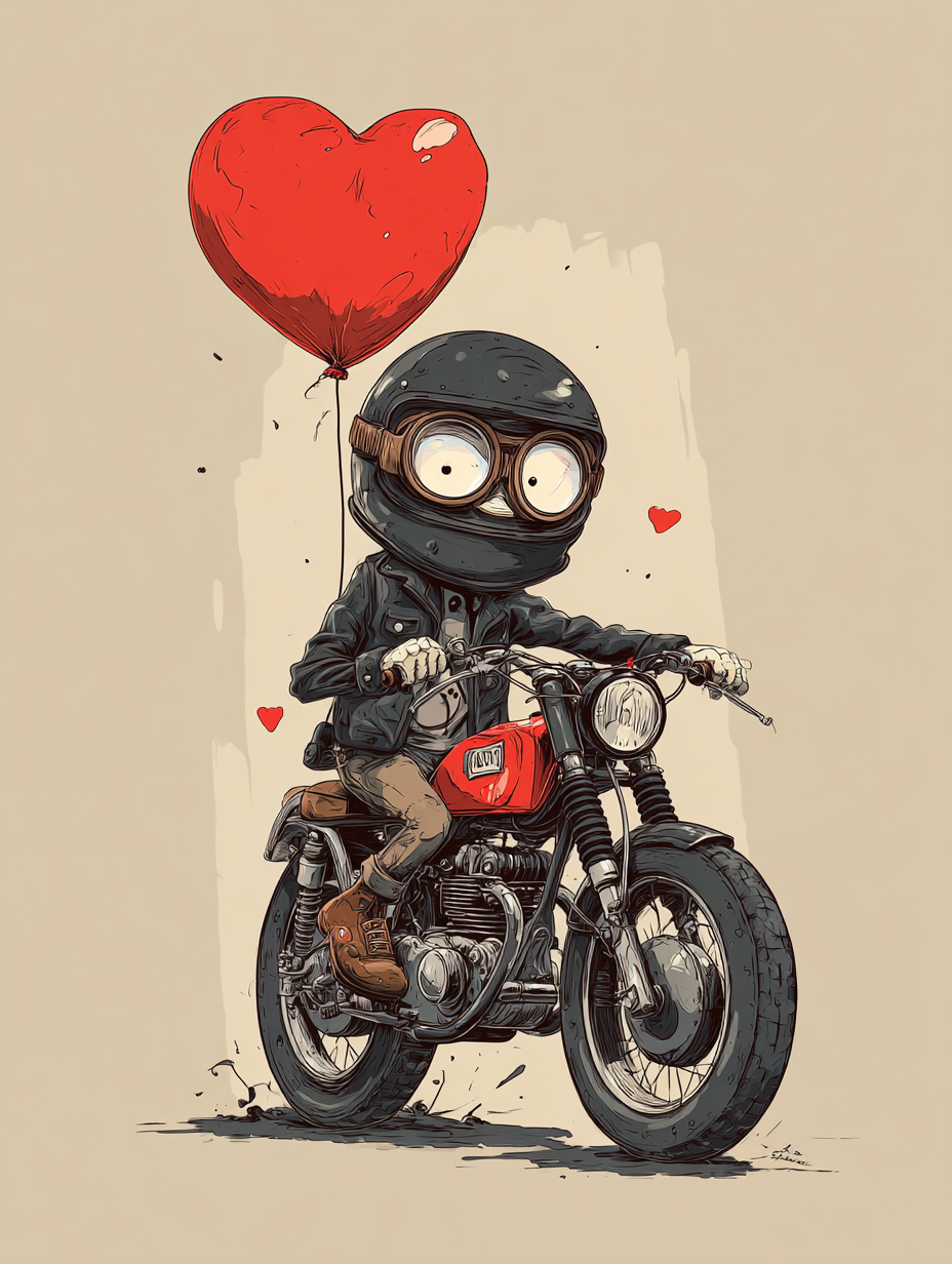 valentines motorbikes greeting card - Image 2