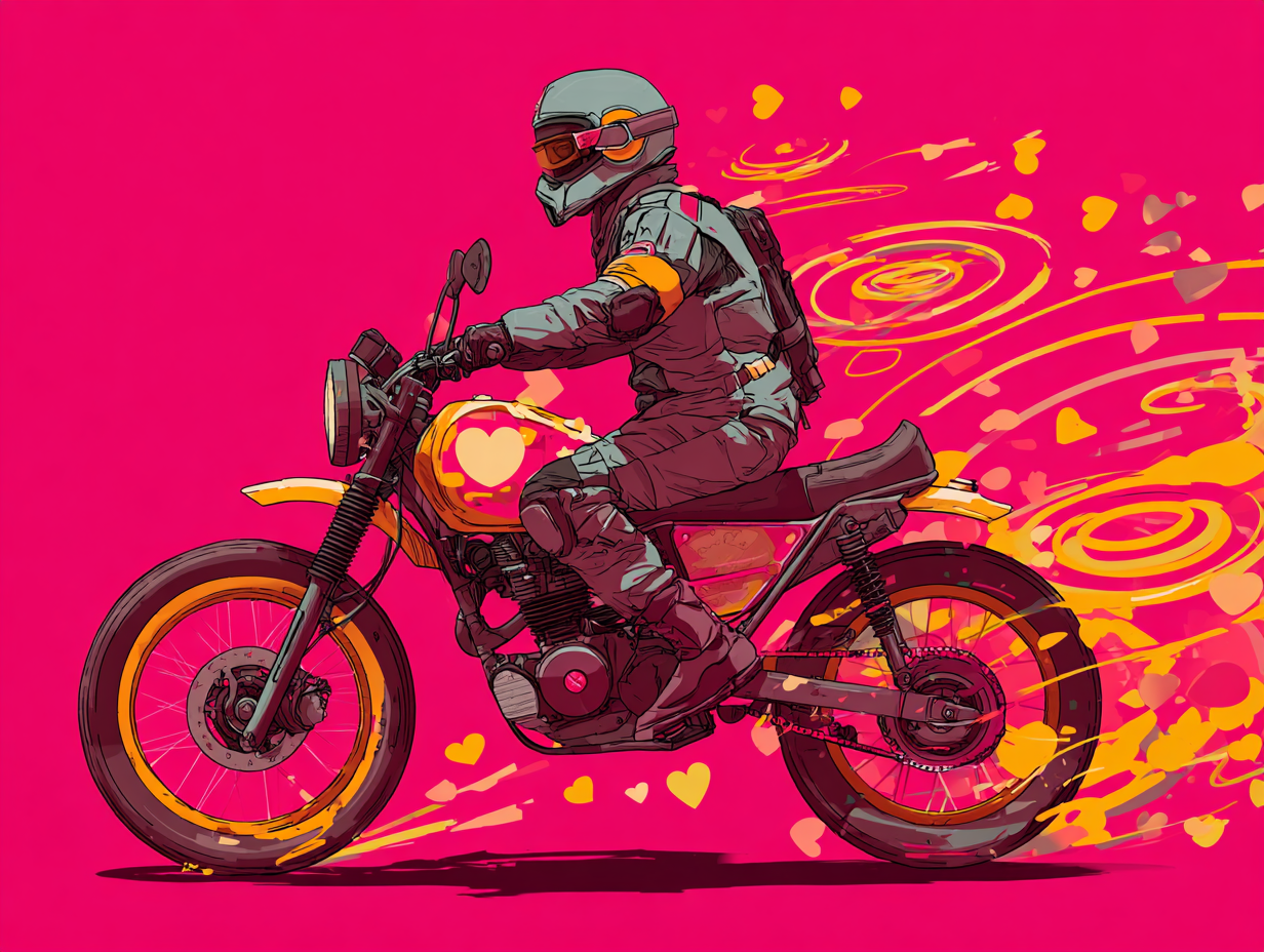 Subtle motorbikes valentines  Greeting card for motorbikes - Image 2