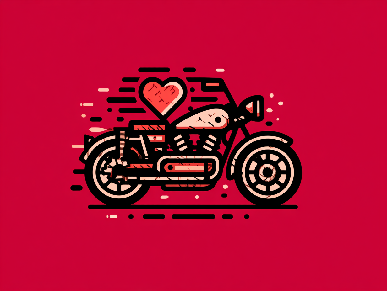 motorbike love Greeting card for motorbikers on a motorbike - Image 2