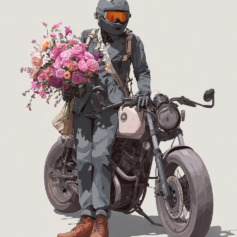 floss007_motorbiker_holding_flowers_--ar_34_--v_7_59ced453-2826-4c67-8ac5-c5151f4de5c6_1