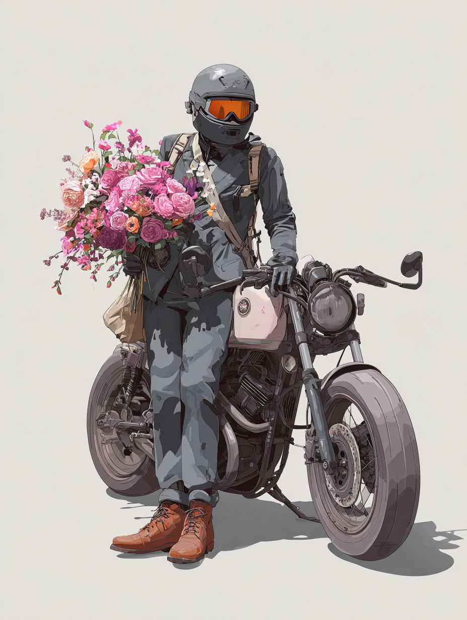 love motorbikers for valentines Greeting card with motorbike - Image 2