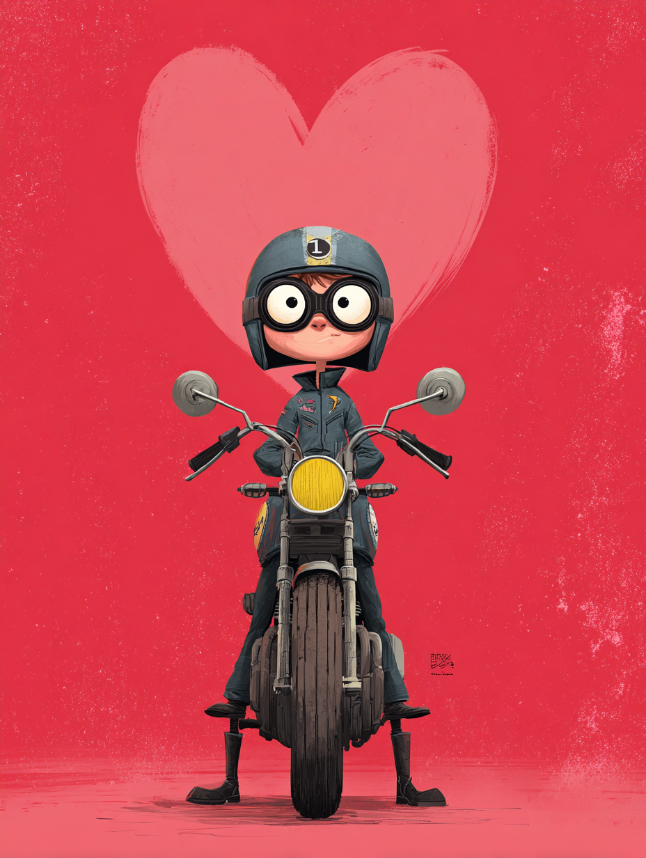 motorbikers valentines Greeting card - Image 2