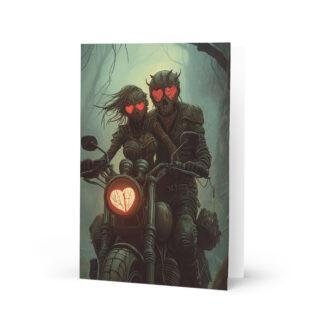 Dark Valentine Black mode motorbiker Greeting card for motorbikes
