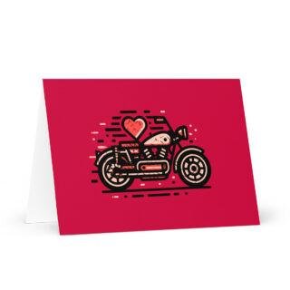 motorbike love Greeting card for motorbikers on a motorbike