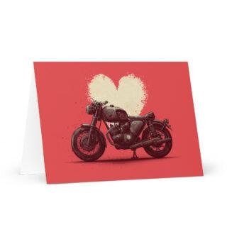 motorbikers in love retro cafe racer classic motorbike valentines Greeting card