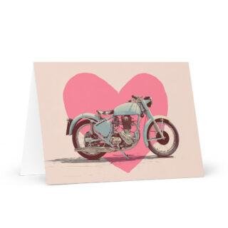 in love valentines motorbikers Greeting card with motorbike
