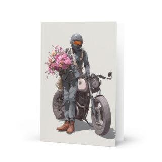 love motorbikers for valentines Greeting card with motorbike