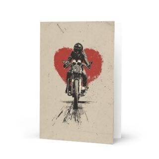 motorbiker valentines card Greeting card on a motorbike