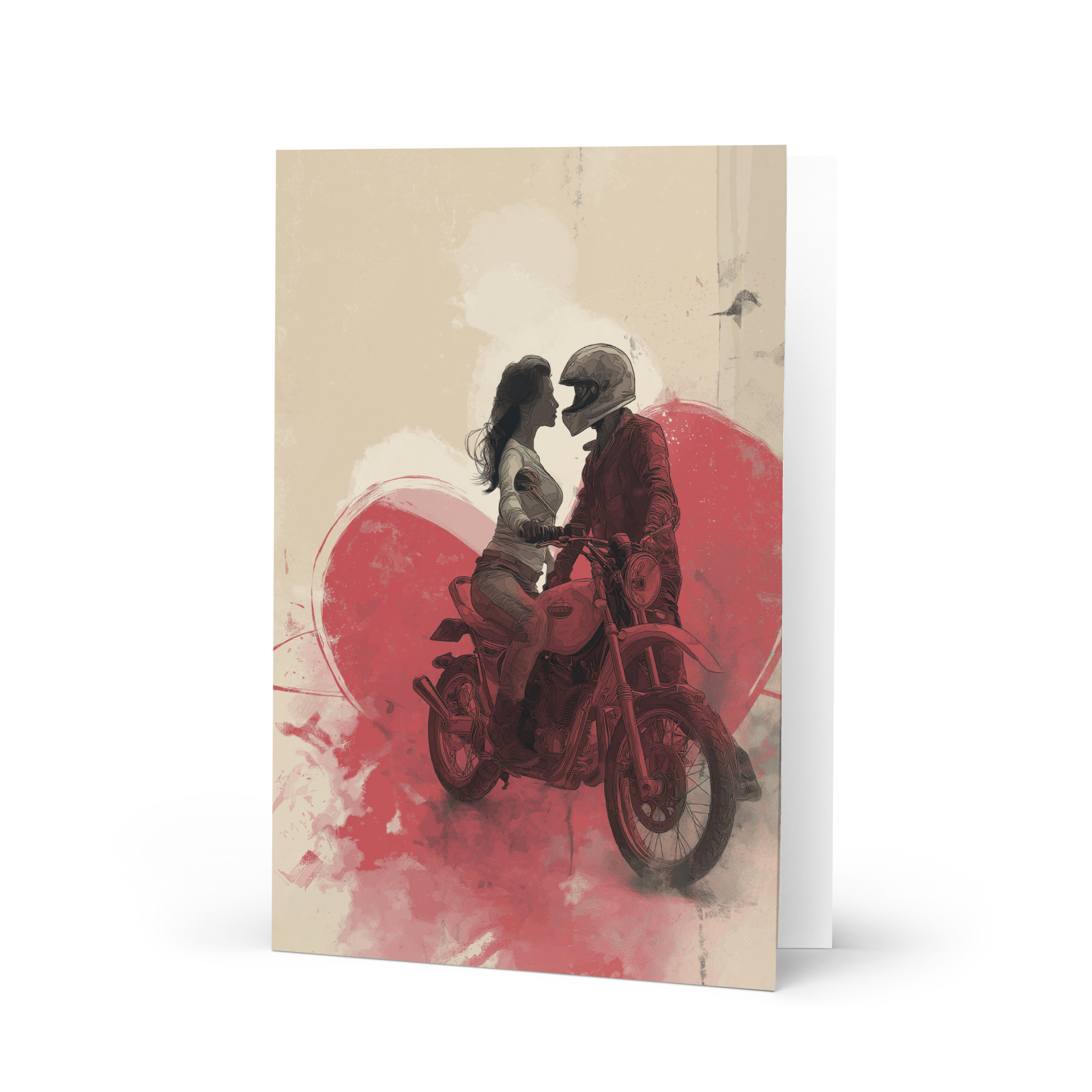 Motorbiker Valentines card Greeting card with a motorbike