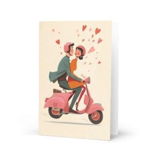 Scooter vespa valentines Greeting card for motorbikers