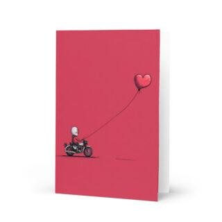 Cute motorbiker Valentines greeting card for motorbikers