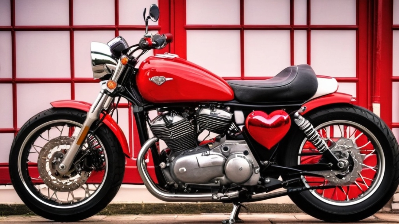 Photo motorbike valentine cards