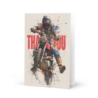 Thank you motorbiker Greeting card with motorbike